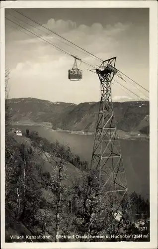 Ak Villach in Kärnten, Blick auf Kanzelbahn, Ossiachersee und Hochobir
