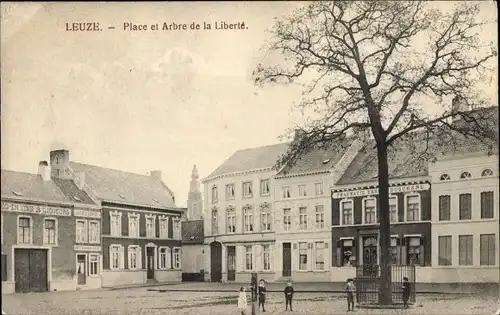 Ak Leuze Wallonien Hennegau, Place et Arbre de la Liberté