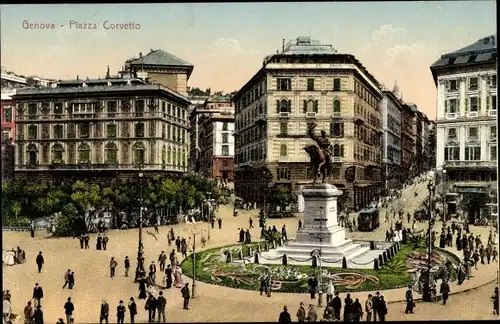 Ak Genova Genua Liguria, Piazza Corvetto