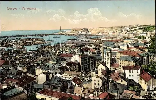 Ak Genova Genua Liguria, Panorama
