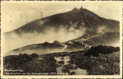 Ak Malá Úpa Kleinaupa Riesengebirge Region Königgrätz, Schneekoppe, Nebelwolken