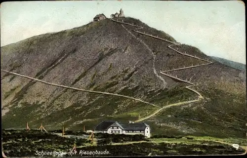 Ak Malá Úpa Kleinaupa Riesengebirge Region Königgrätz, Schneekoppe, Riesenbaude