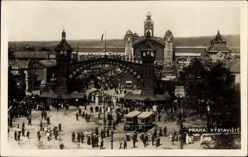 Foto Ak Praha Prag, Vystaviste, Ausstellungsgelände, Besucher