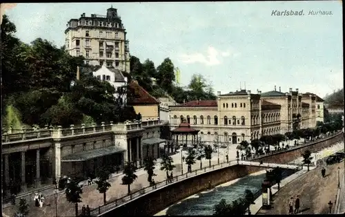 Ak Karlovy Vary Karlsbad Stadt, Kurhaus, Zieher 5206