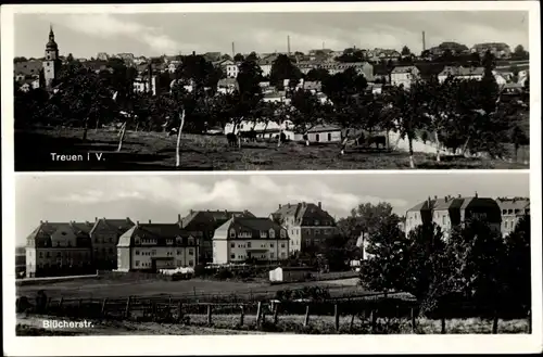Ak Treuen im Vogtland, Panorama, Blücherstraße