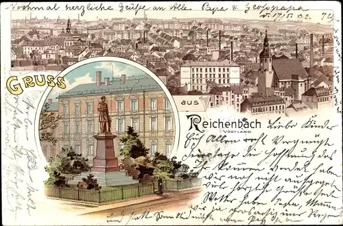 Litho Reichenbach im Vogtland, Panorama, Denkmal