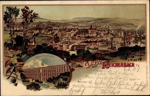 Litho Reichenbach im Vogtland, Panorama, Göltzschtalbrücke