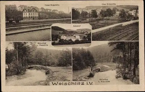 Ak Weischlitz im Vogtland, Bahnhof, Unterweischlitz, Oberweischlitz, Elstertal