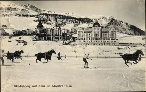 Ak Sankt Moritz Kanton Graubünden, Ski-kjöring auf dem St. Moritzer See