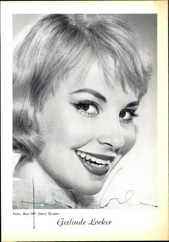 Ak Schauspielerin Gerlinde Locker, Portrait, Autogramm
