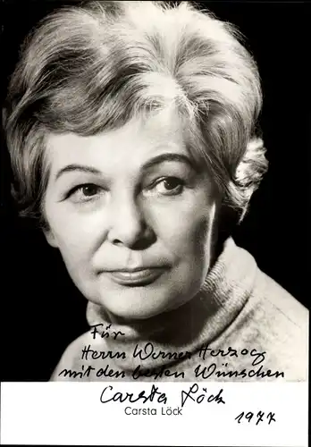 Ak Schauspielerin Carsta Löck, Portrait, Autogramm