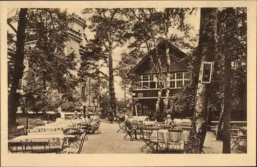Ak Dittersbach Dürröhrsdorf, Schöne Höhe, Inh. Max Näcke, Terrasse