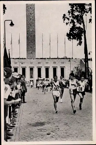 Sammelbild Olympia 1936, Marathonläufer Kitel Son