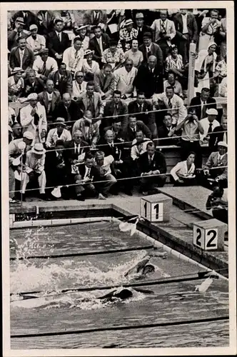 Sammelbild Olympia 1936, Freistilschwimmen, Jack Medica, Uto