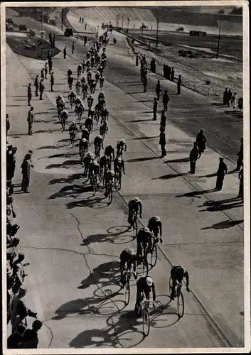 Sammelbild Olympia 1936, Radrennsport, 100km Straßenrennen auf der Avus