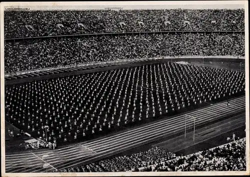 Sammelbild Olympia 1936, Gymnastikvorführungen der schwedischen Turner im Olympiastadion