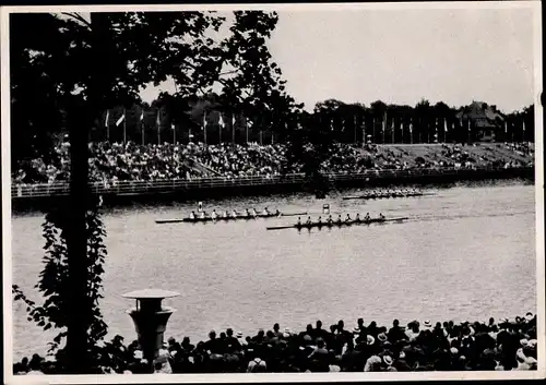 Sammelbild Olympia 1936, Ruderwettkampf in Grünau