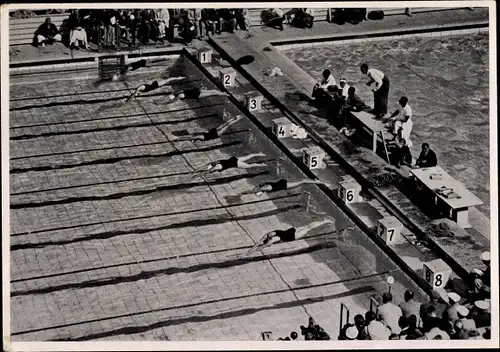 Sammelbild Olympia 1936, 100m Freistilschwimmen der Frauen