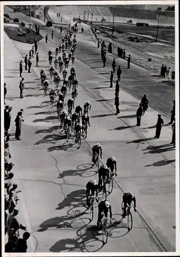 Sammelbild Olympia 1936, Radrennsport, 100km Straßenrennen auf der Avus