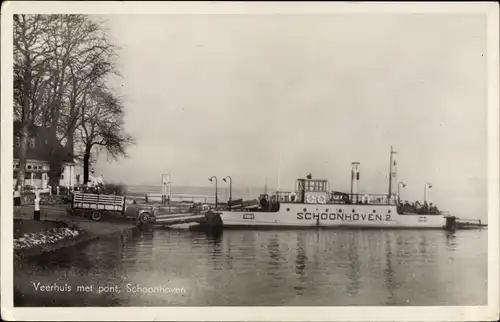 Ak Schoonhoven Südholland Niederlande, Veerhuis met pont