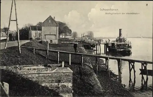 Ak Schoonhoven Südholland Niederlande, Dampfer am Anleger