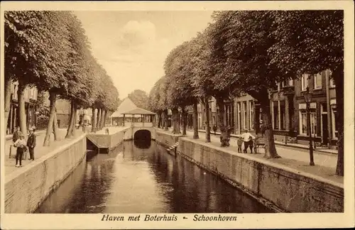 Ak Schoonhoven Südholland Niederlande, Haven met Boterhuis