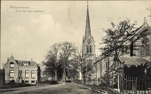 Ak Schoonhoven Südholland Niederlande, R. K. Kerk met Zusterhuis