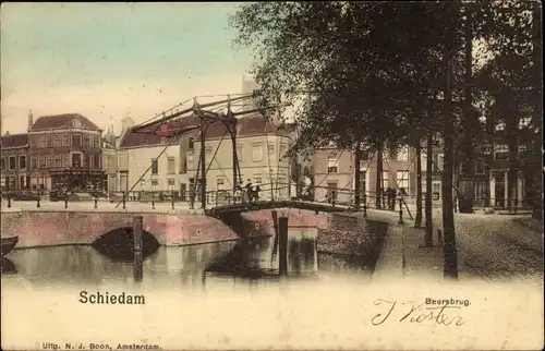 Ak Schiedam Südholland Niederlande, Beursbrug