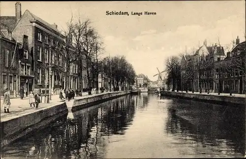 Ak Schiedam Südholland Niederlande, Lange Haven