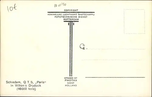 Ak Schiedam Südholland Niederlande, Q. T. S, Paris in van Wilton's Scheepswerf en Machinefabriek