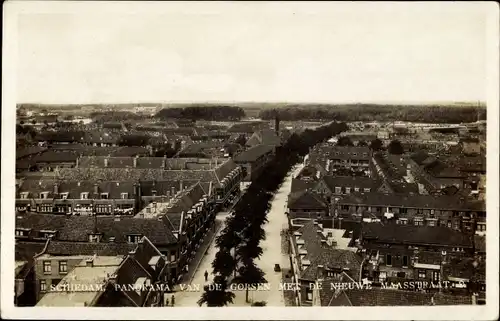 Ak Schiedam Südholland Niederlande, Panorama met de Nieuwe Maasstraat