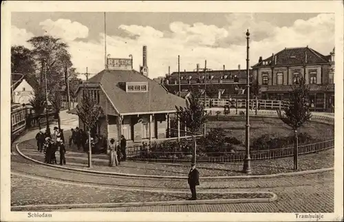 Ak Schiedam Südholland Niederlande, Tramhuisje