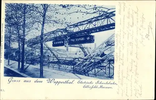 Ak Elberfeld Barmen Wuppertal, Schwebebahn