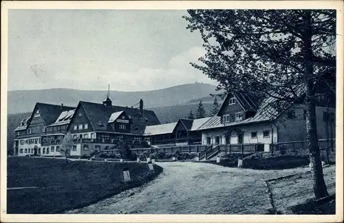 Ak Karpacz Krummhübel Riesengebirge Schlesien, Berghotel Teichmannbaude AG