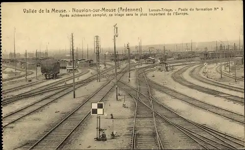Ak Nouvion sur Meuse Ardennes, Gare de Lumes Triage, poste de formation n° 3