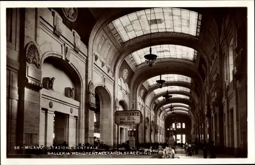 Ak Milano Mailand Lombardia, Stazione Centrale, Galleria Monumentale