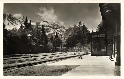 Ak Brünig Meiringen Kt. Bern Schweiz, Bahnhof Brünig, Buffet