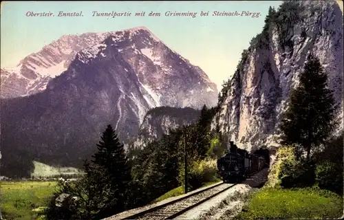 Ak Grimming Niederösterreich, Ennstal, Tunnelpartie