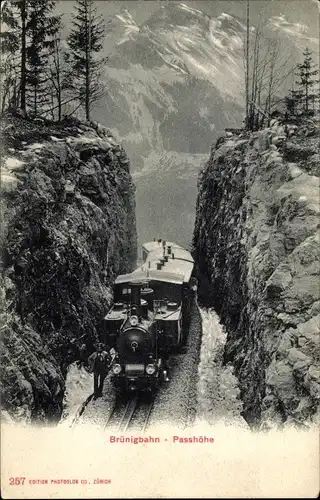 Ak Berner Oberland Kanton Bern Schweiz, Brünigbahn, Passhöhe