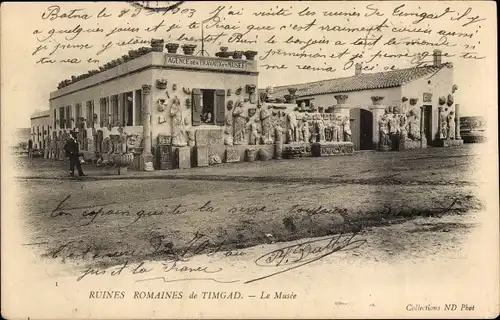 Ak Timgad Algerien, Ruines Romaines, Le Musee