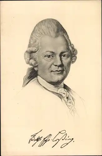 Ak Dichter Gotthold Ephraim Lessing, Portrait