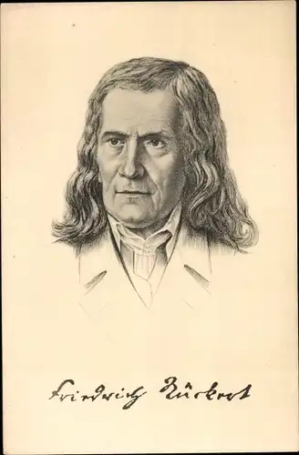 Ak Dichter Friedrich Rückert, Geharnischte Sonette, Portrait