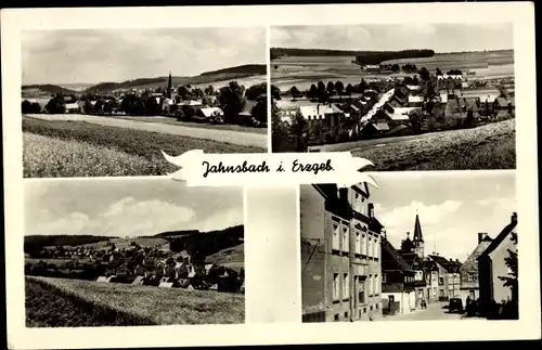 Ak Jahnsbach Thum im Erzgebirge, Teilansichten, Panorama, Straßenpartie