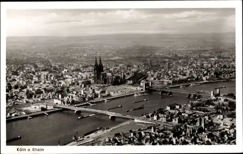 Ak Köln am Rhein, Panorama, Luftbild