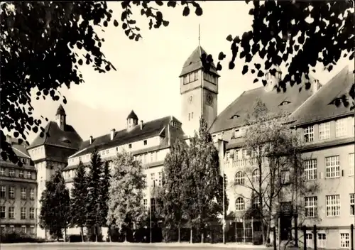 Ak Bischofswerda in Sachsen, Goetheschule, Außenansicht