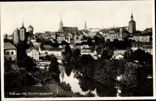 Ak Bautzen in der Lausitz, Kronprinzenbrücke
