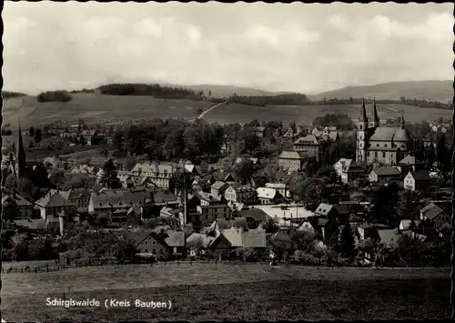 Ak Schirgiswalde in der Lausitz, Panorama vom Ort