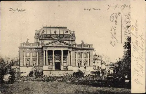 Ak Wiesbaden, Königl. Theater