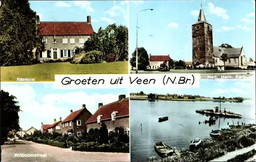 Ak Veen Nordbrabant, Pastorie, Ned. Herv. Kerk, Witboomstraat