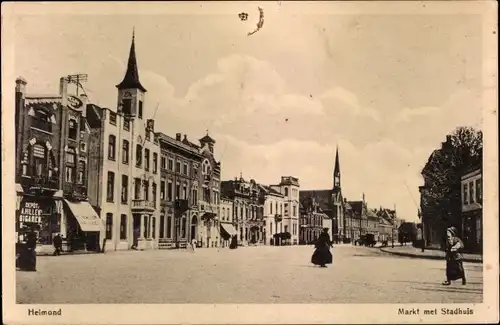 Ak Helmond Nordbrabant Niederlande, Stadhuis, Markt